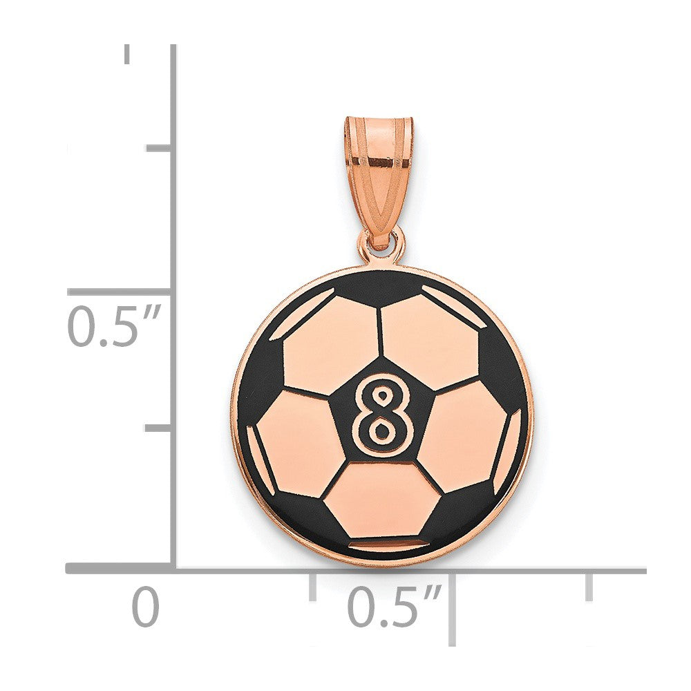 Sterling Silver/Rose-plated Personalized Soccer Ball Epoxy Pendant