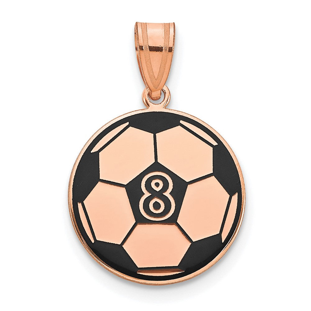 Sterling Silver/Rose-plated Personalized Soccer Ball Epoxy Pendant
