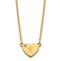 Sterling Silver/Gold-plated Initial Heart with Diamond Necklace