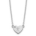 Sterling Silver/rhodium-plated Initial Heart with Diamond Necklace