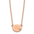 Sterling Silver/Rose-plated Oval Initial with Diamond Necklace