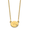 14k Yellow Gold Oval Initial with Diamond Necklace