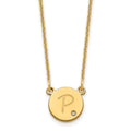 14k Yellow Gold Round Initial with Diamond Necklace