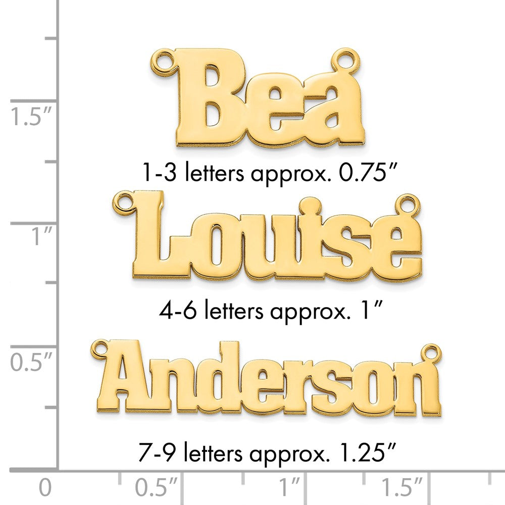 Sterling Silver/Gold Plated Aachen Font Name Plate