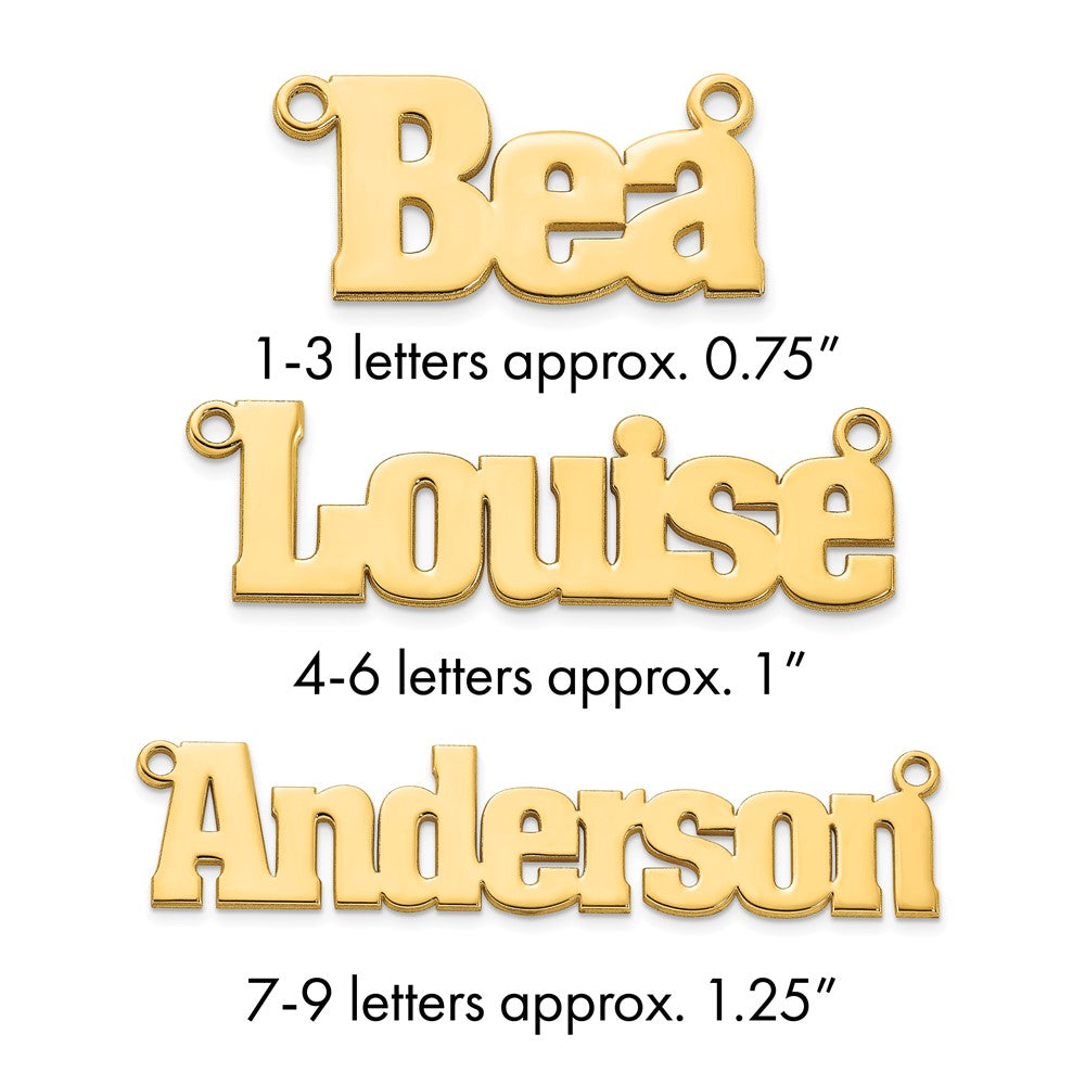 Sterling Silver/Gold Plated Aachen Font Name Plate
