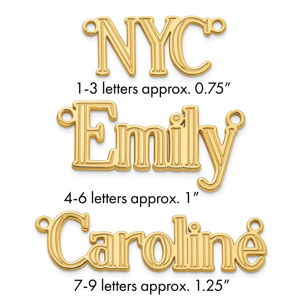 Sterling Silver/Gold-plated Etched Name Plate