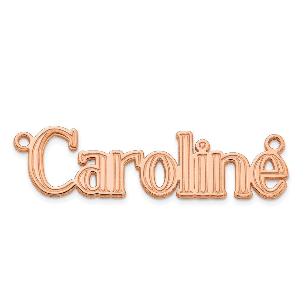 Sterling Silver/Rose-plated Etched Name Plate