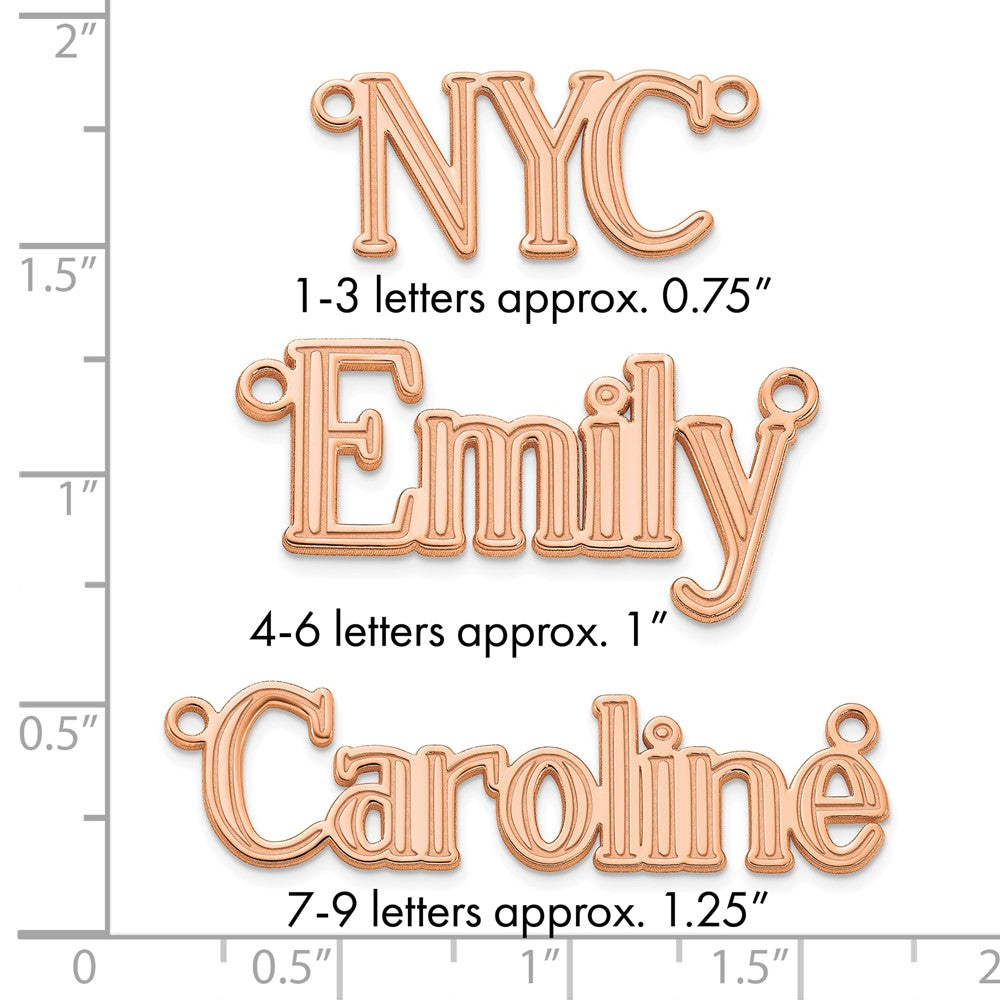Sterling Silver/Rose-plated Etched Name Plate