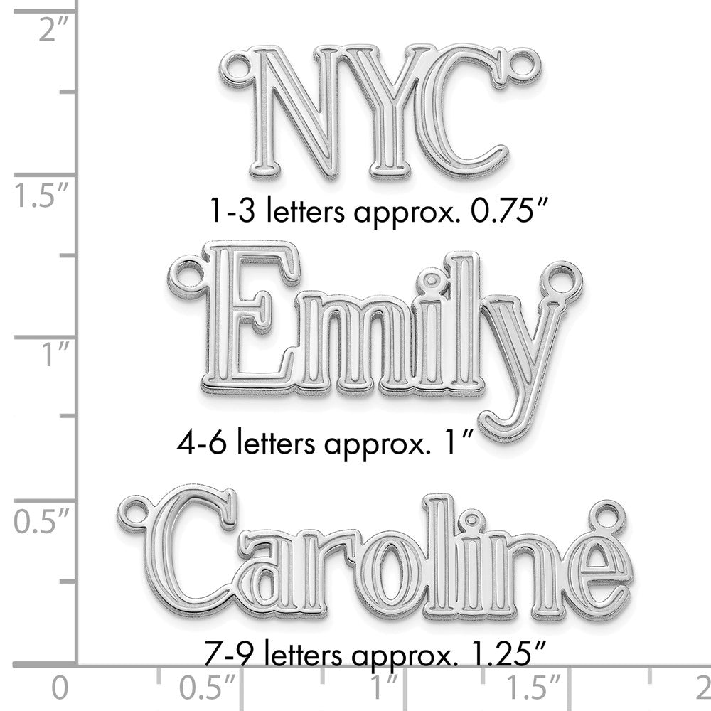 Sterling Silver/Rhodium-plated Etched Name Plate