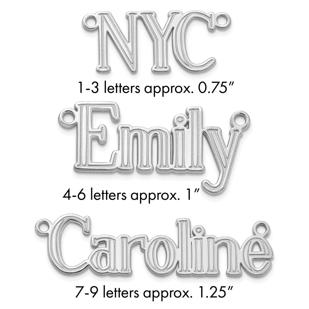 14k White Gold Etched Name Plate
