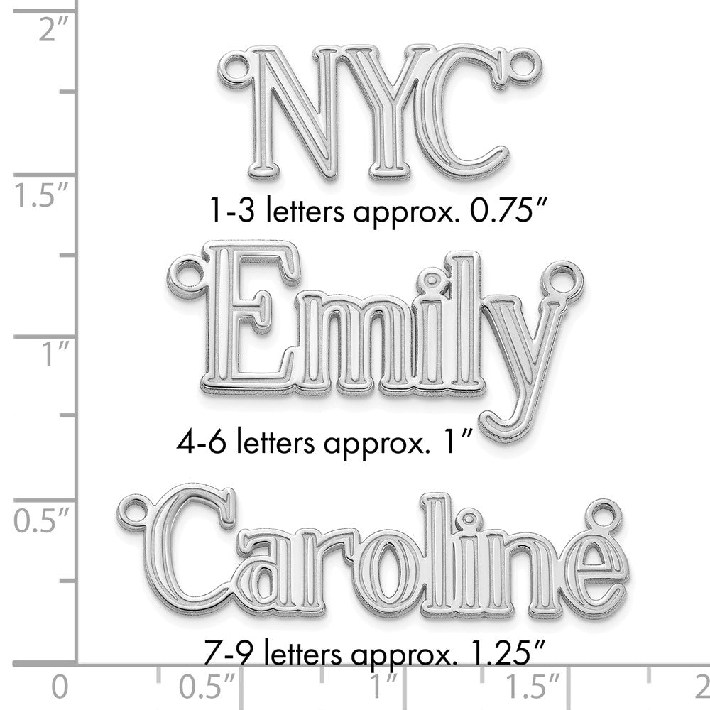 10k White Gold Etched Name Plate