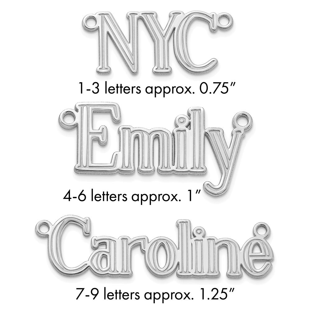 10k White Gold Etched Name Plate