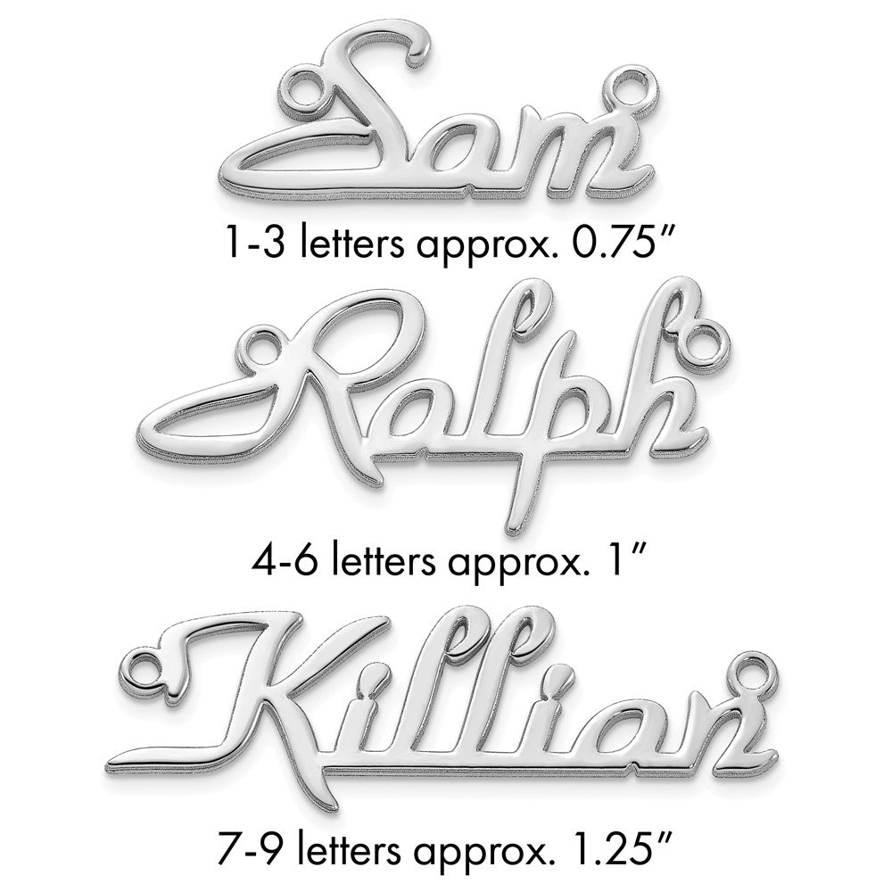 Sterling Silver/Rhodium-plated Name Plate