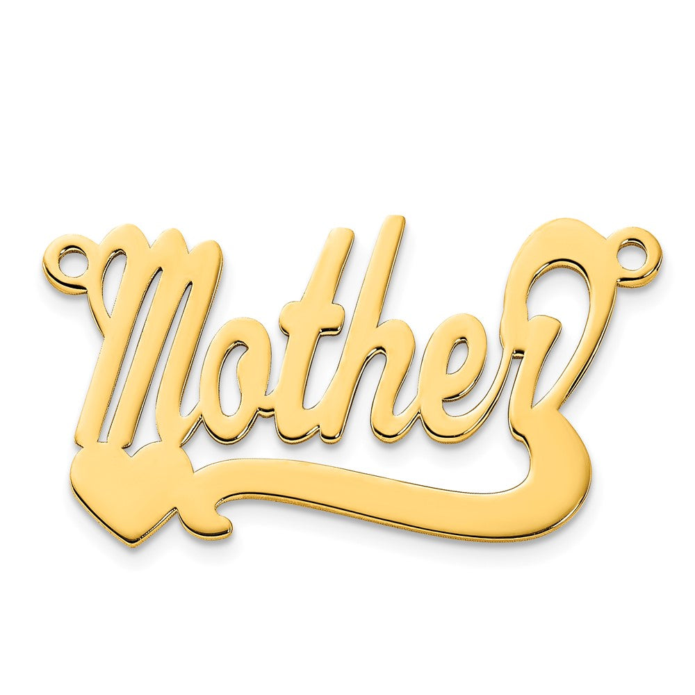 14k Yellow Gold Polished Heart Name Plate