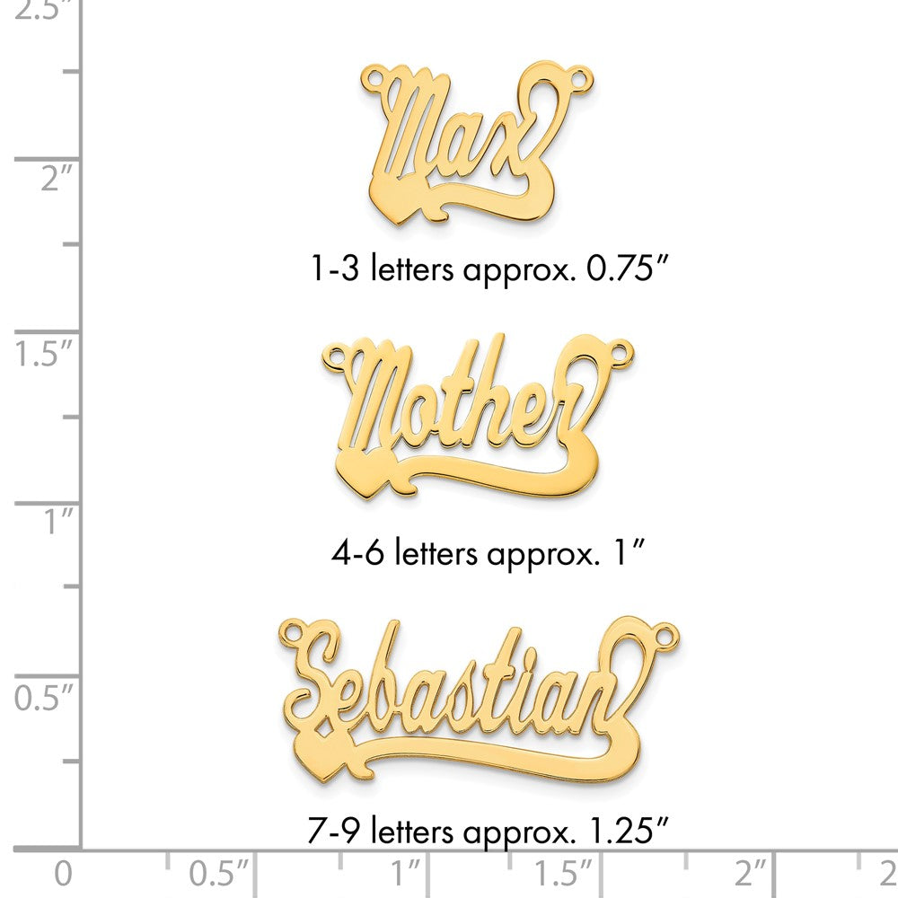 14k Yellow Gold Polished Heart Name Plate