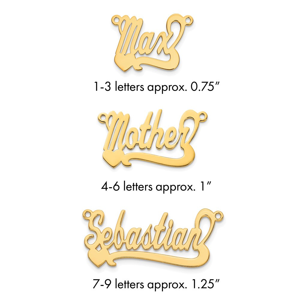 Sterling Silver/Gold-plated Polished Heart Name Plate