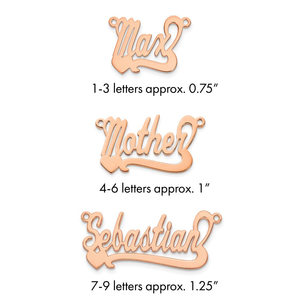 14k Rose Gold Polished Heart Name Plate