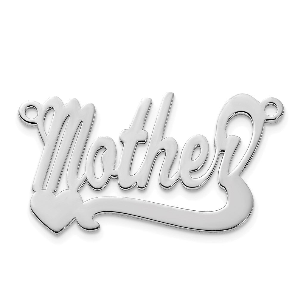 14k White Gold Polished Heart Name Plate