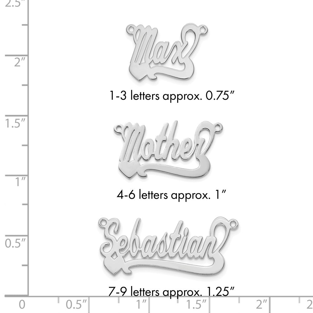 10k White Gold Polished Heart Name Plate