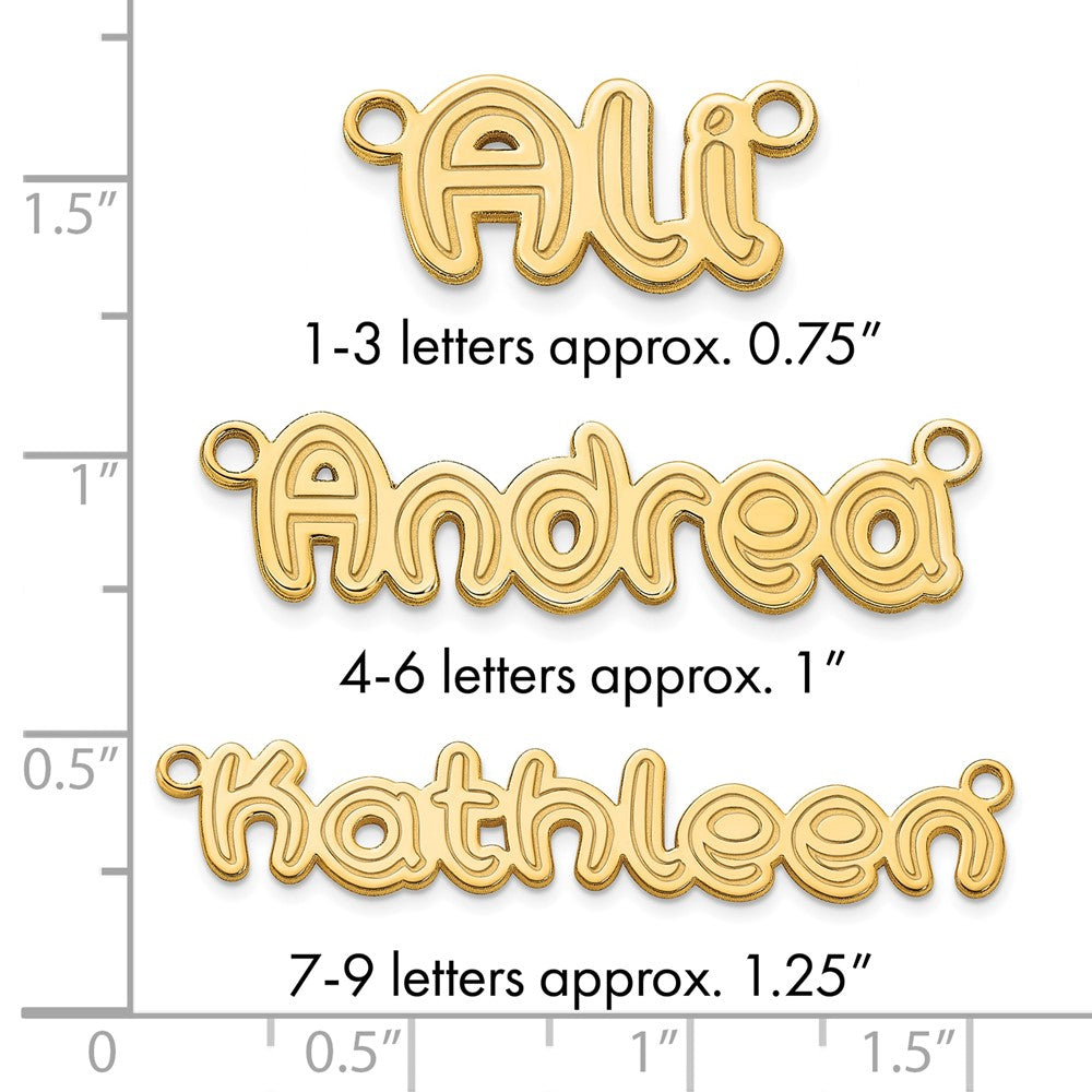 Sterling Silver/Gold-plated Etched Name Plate