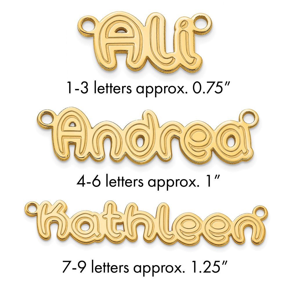 Sterling Silver/Gold-plated Etched Name Plate