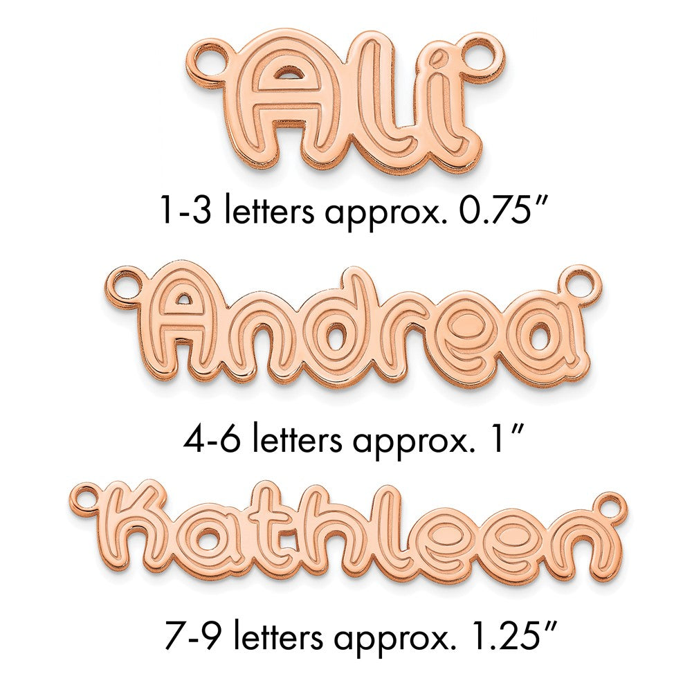 14k Rose Gold Etched Name Plate
