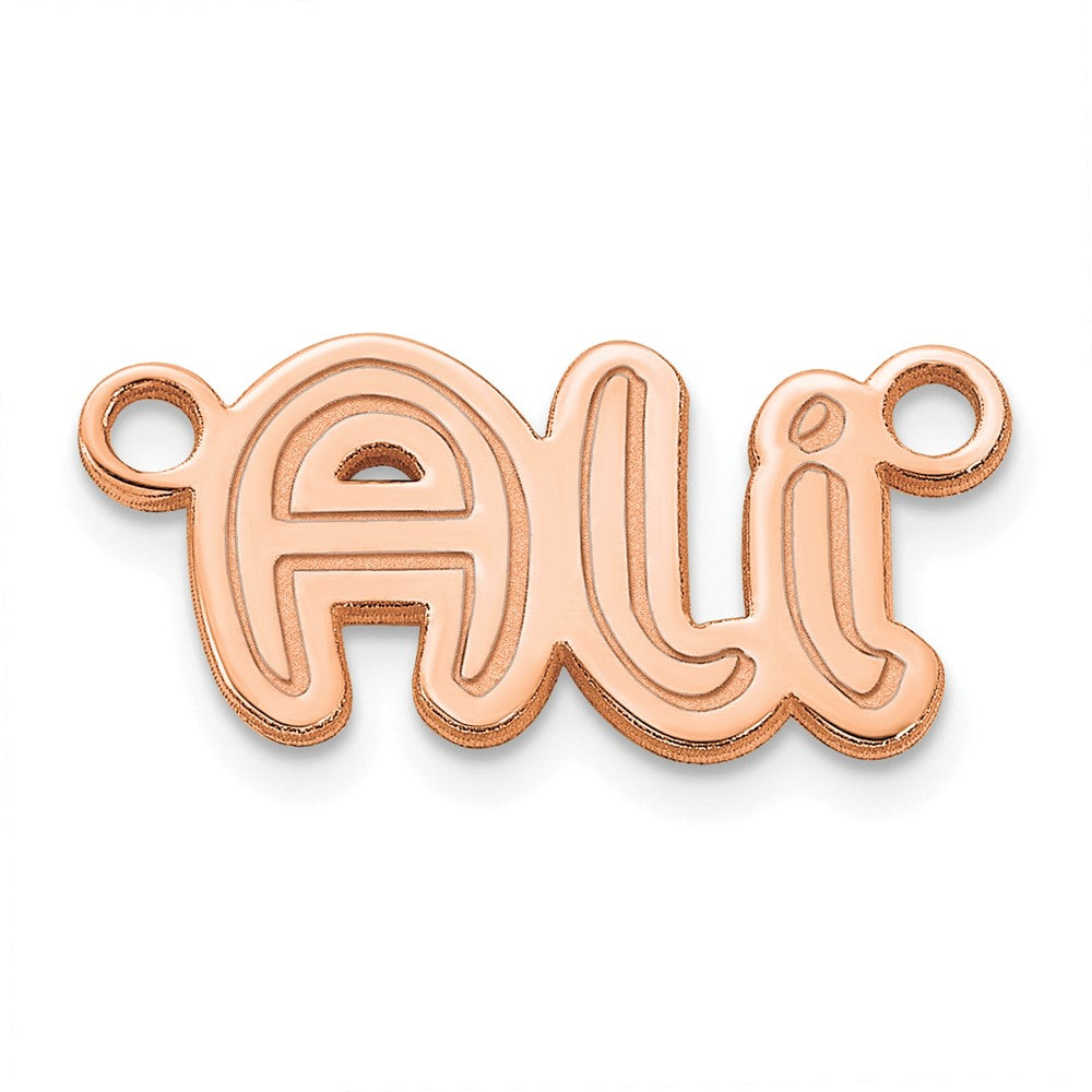 Sterling Silver/Rose-plated Etched Name Plate