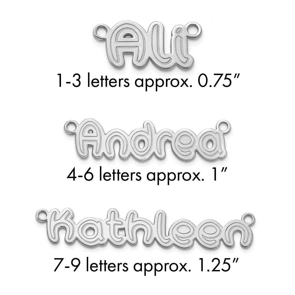 Sterling Silver/Rhodium-plated Etched Name Plate
