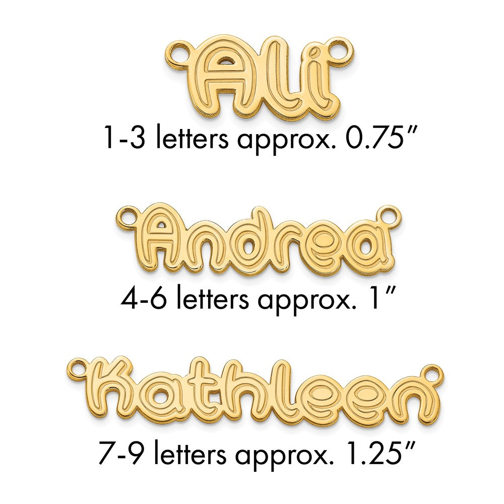 14k Yellow Gold Etched Name Plate