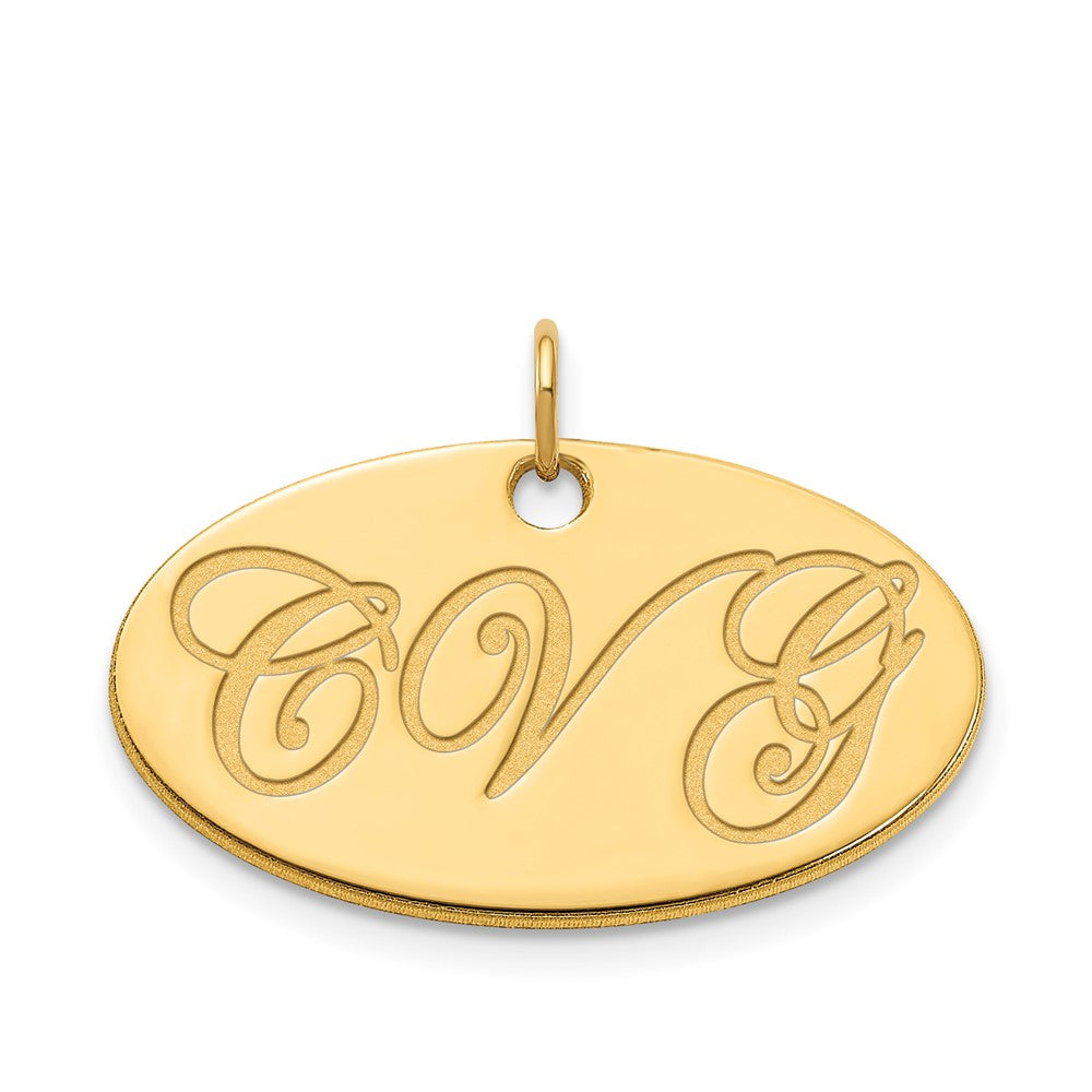 Sterling Silver/Gold-plated Polished Oval Name Plate