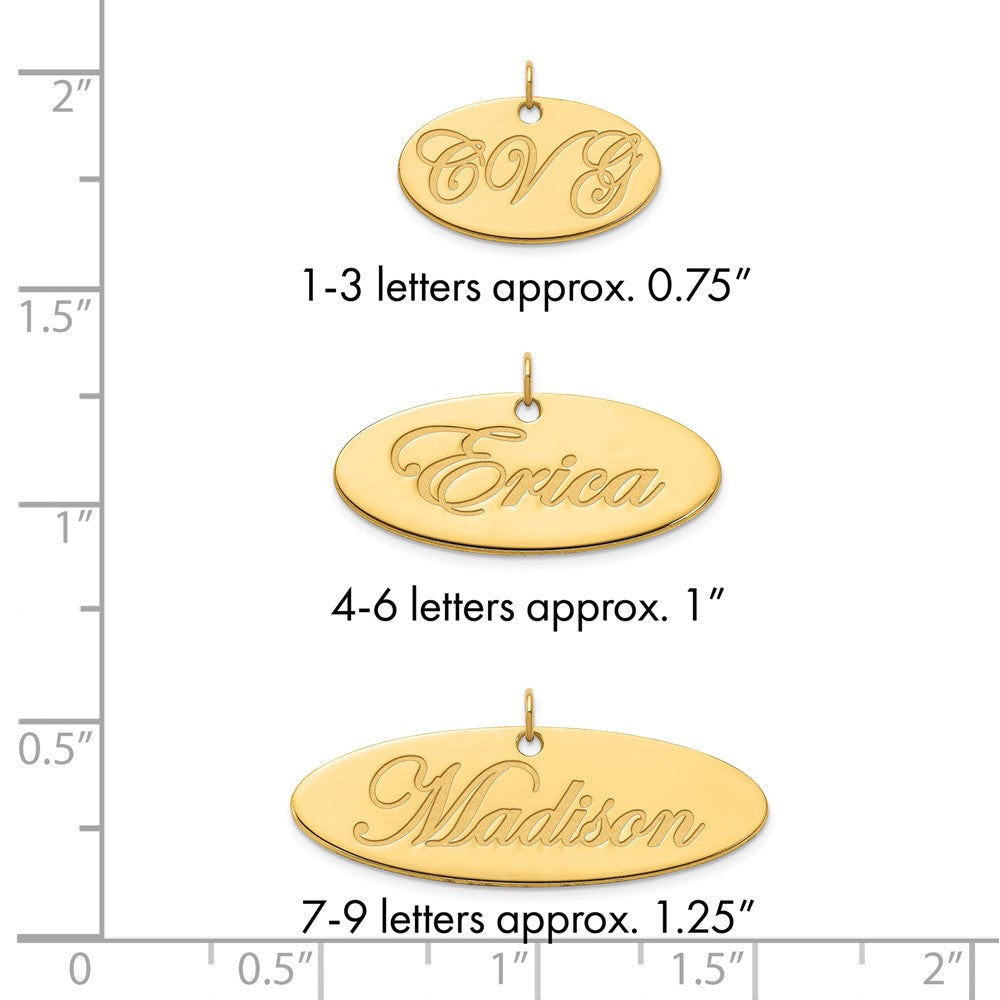 Sterling Silver/Gold-plated Polished Oval Name Plate