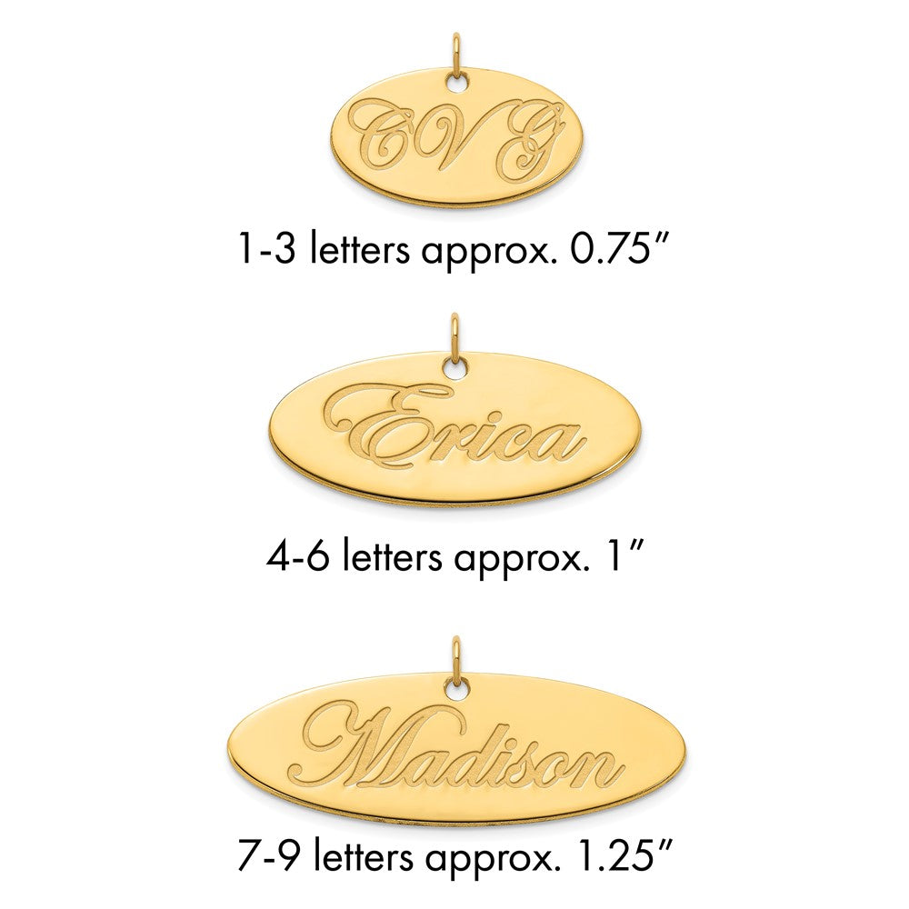 Sterling Silver/Gold-plated Polished Oval Name Plate