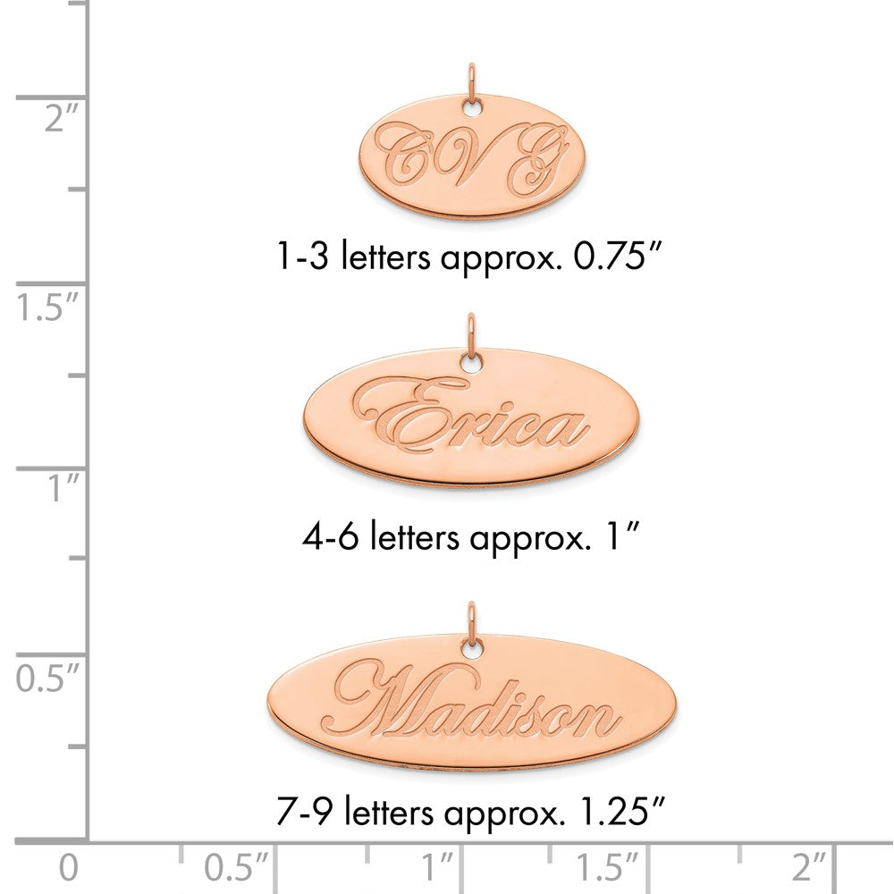 14k Rose Gold Polished Oval Name Plate