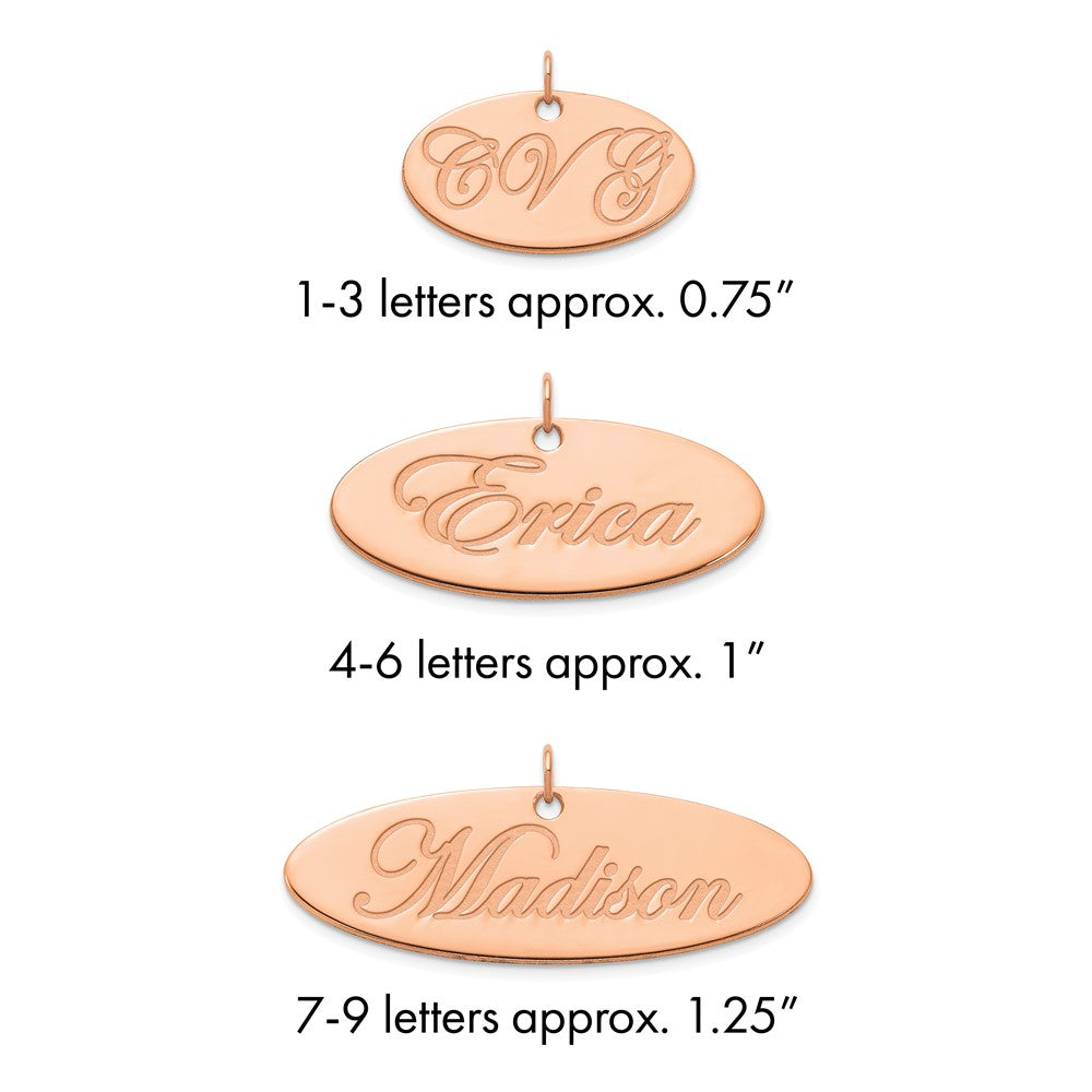 14k Rose Gold Polished Oval Name Plate