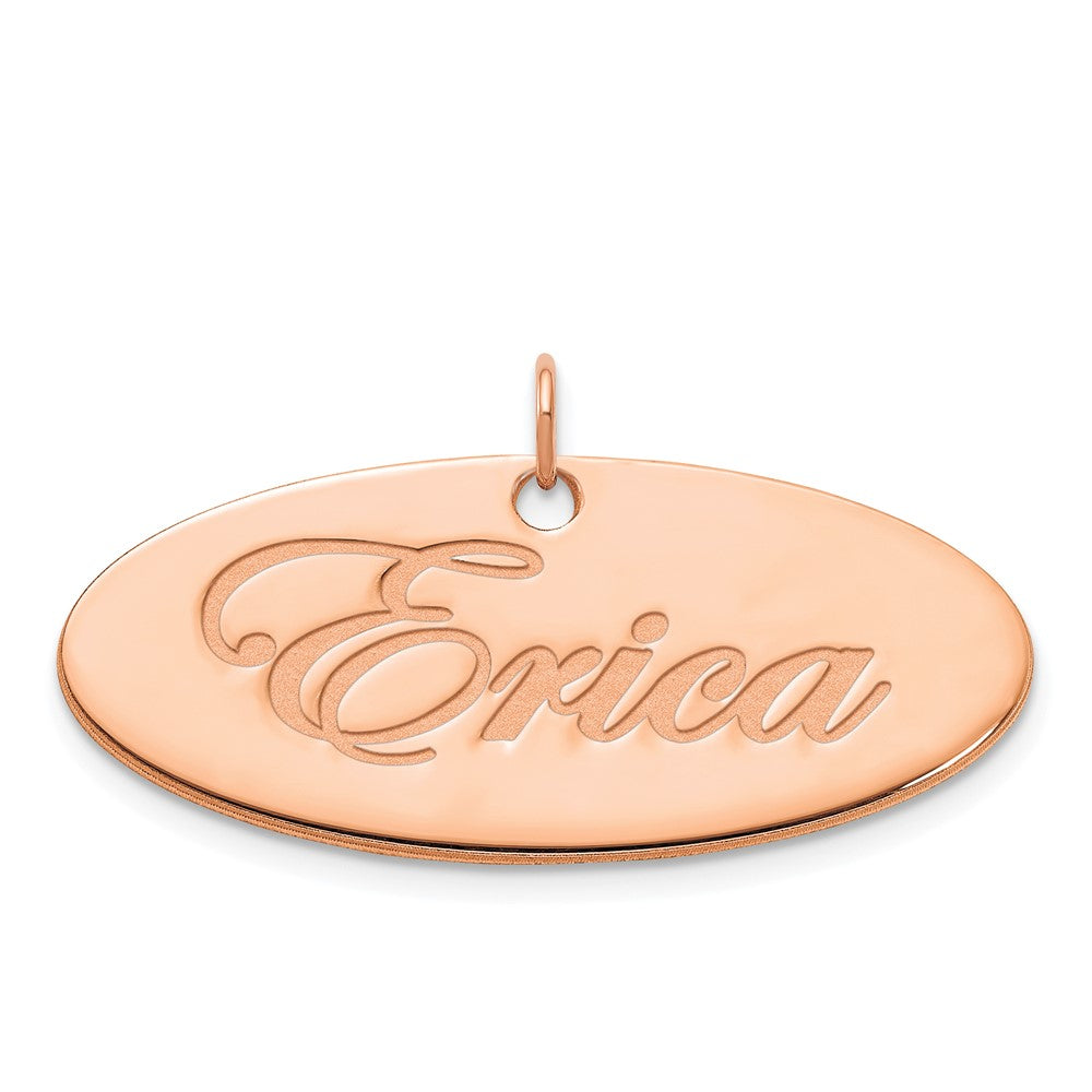 Sterling Silver/Rose-plated Polished Oval Name Plate