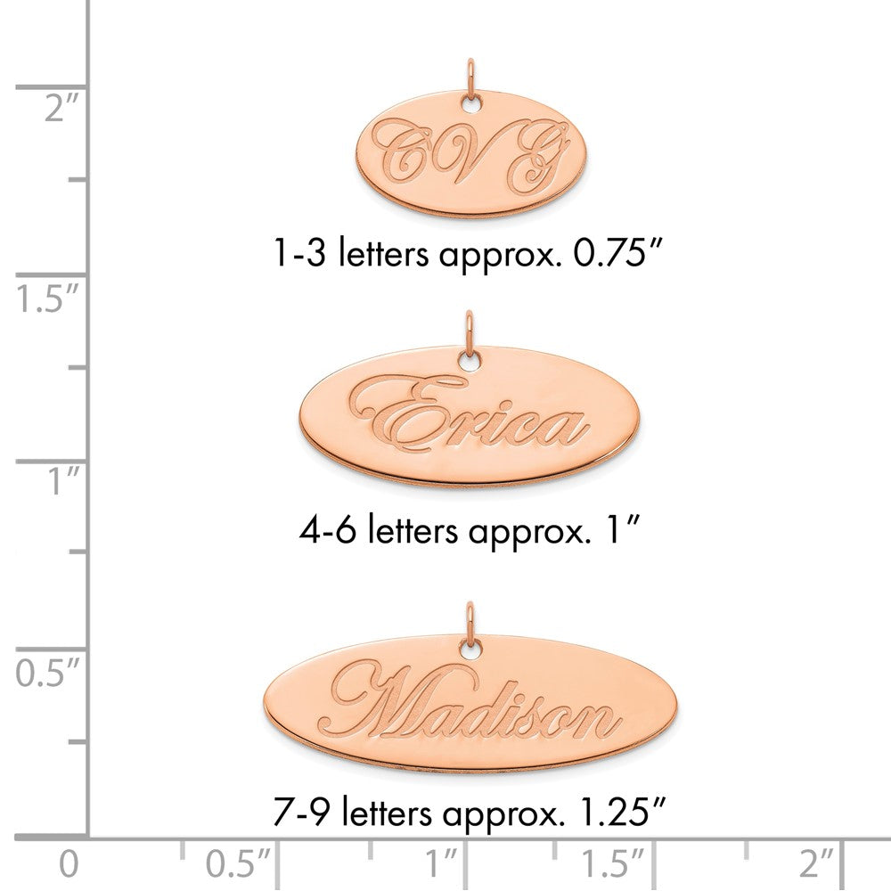 Sterling Silver/Rose-plated Polished Oval Name Plate