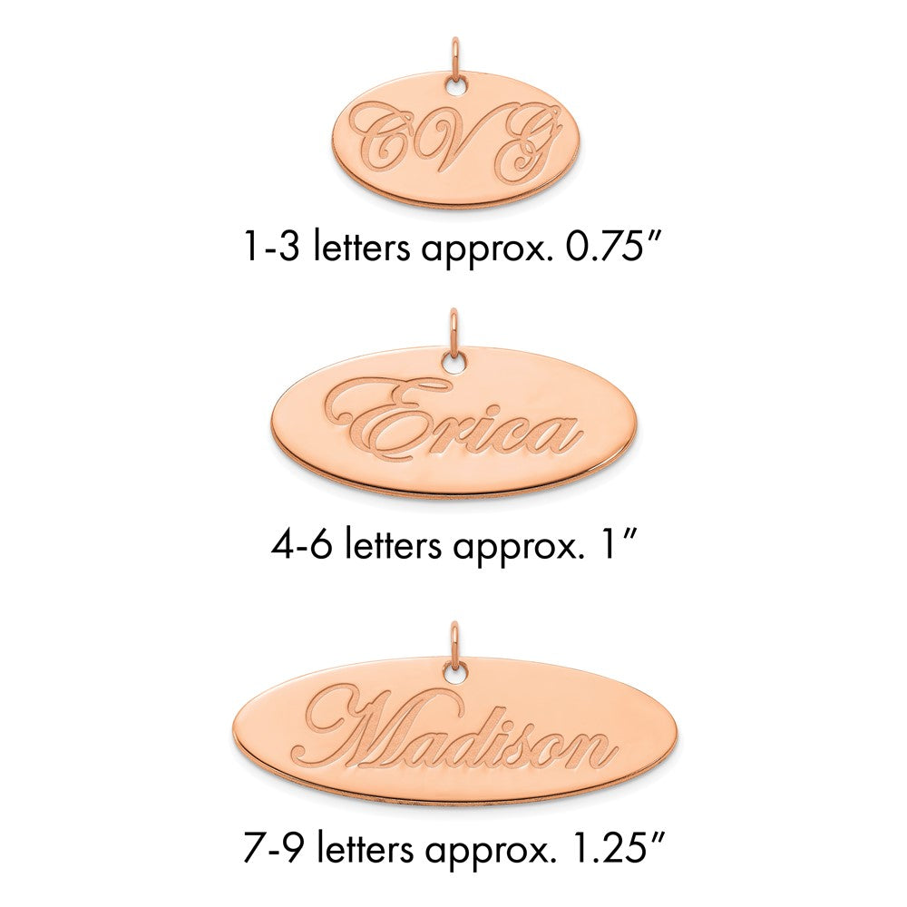 Sterling Silver/Rose-plated Polished Oval Name Plate