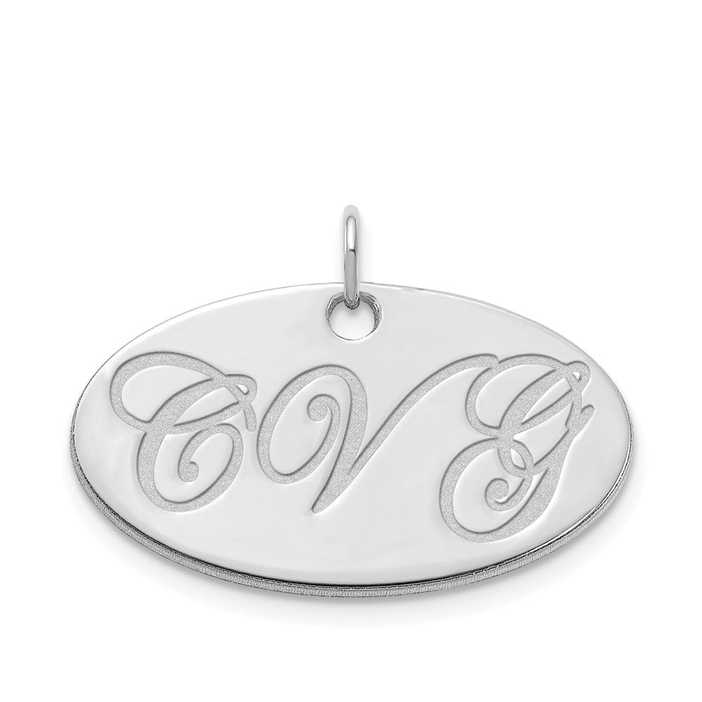 Sterling Silver Polished Oval Name Plate