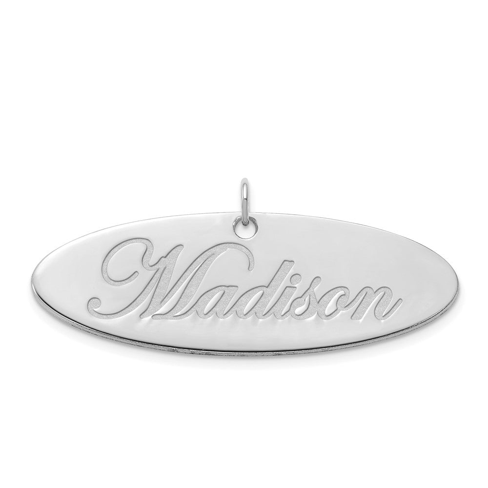 Sterling Silver Polished Oval Name Plate
