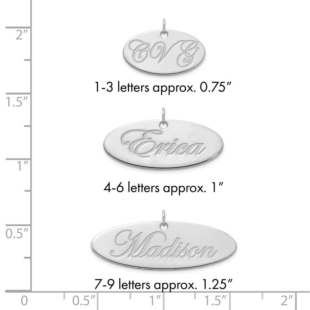 Sterling Silver Polished Oval Name Plate