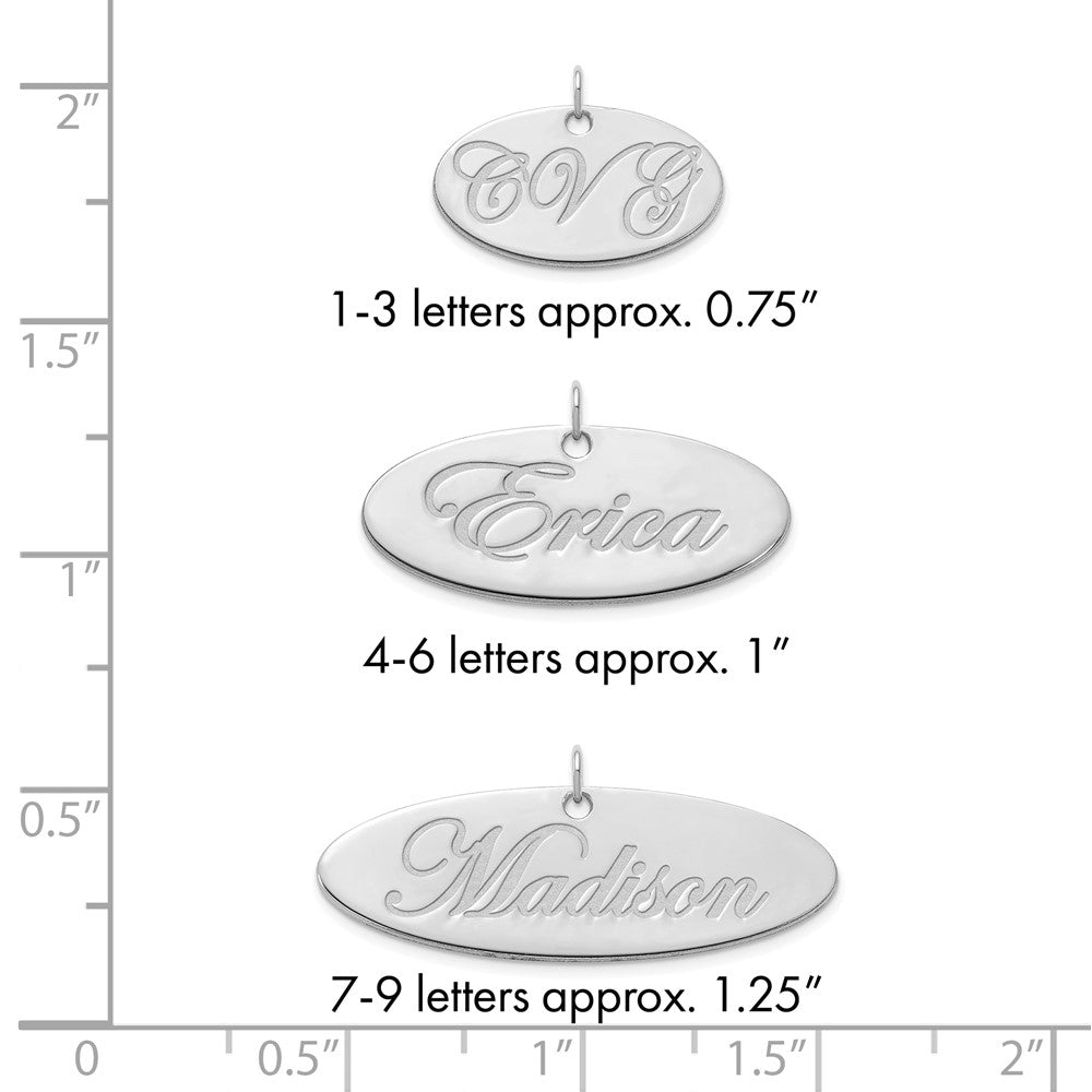14k White Gold Polished Oval Name Plate