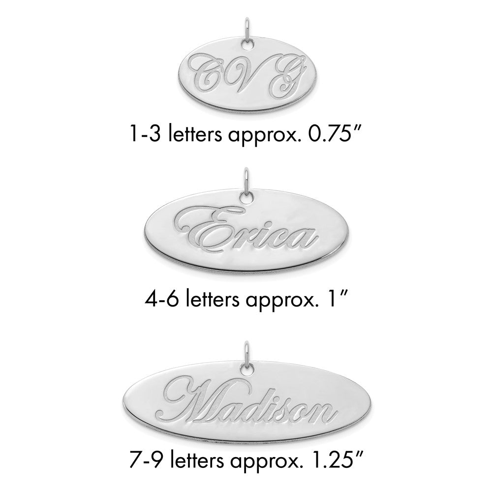 14k White Gold Polished Oval Name Plate