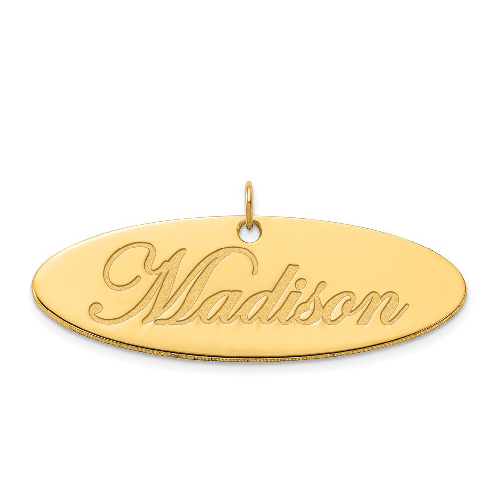 14k Yellow Gold Polished Oval Name Plate
