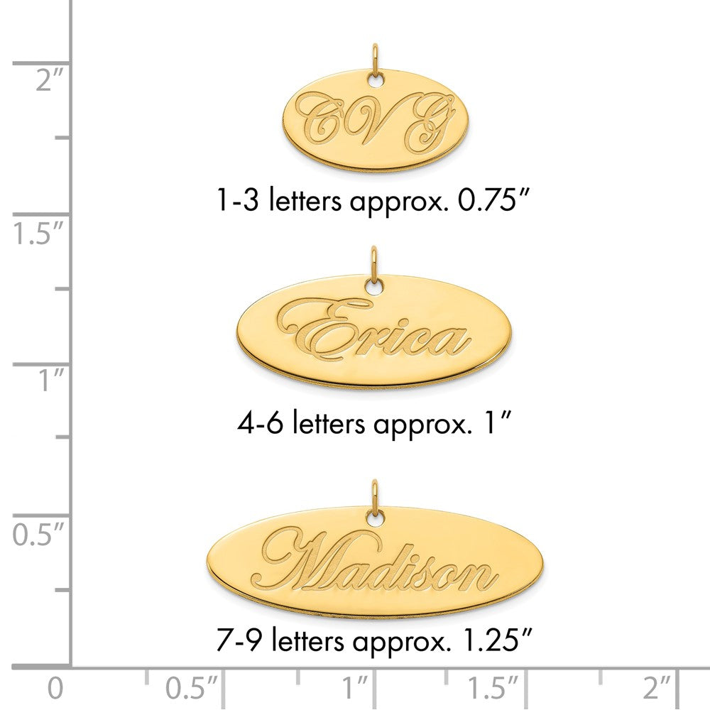 10k Yellow Gold Polished Oval Name Plate