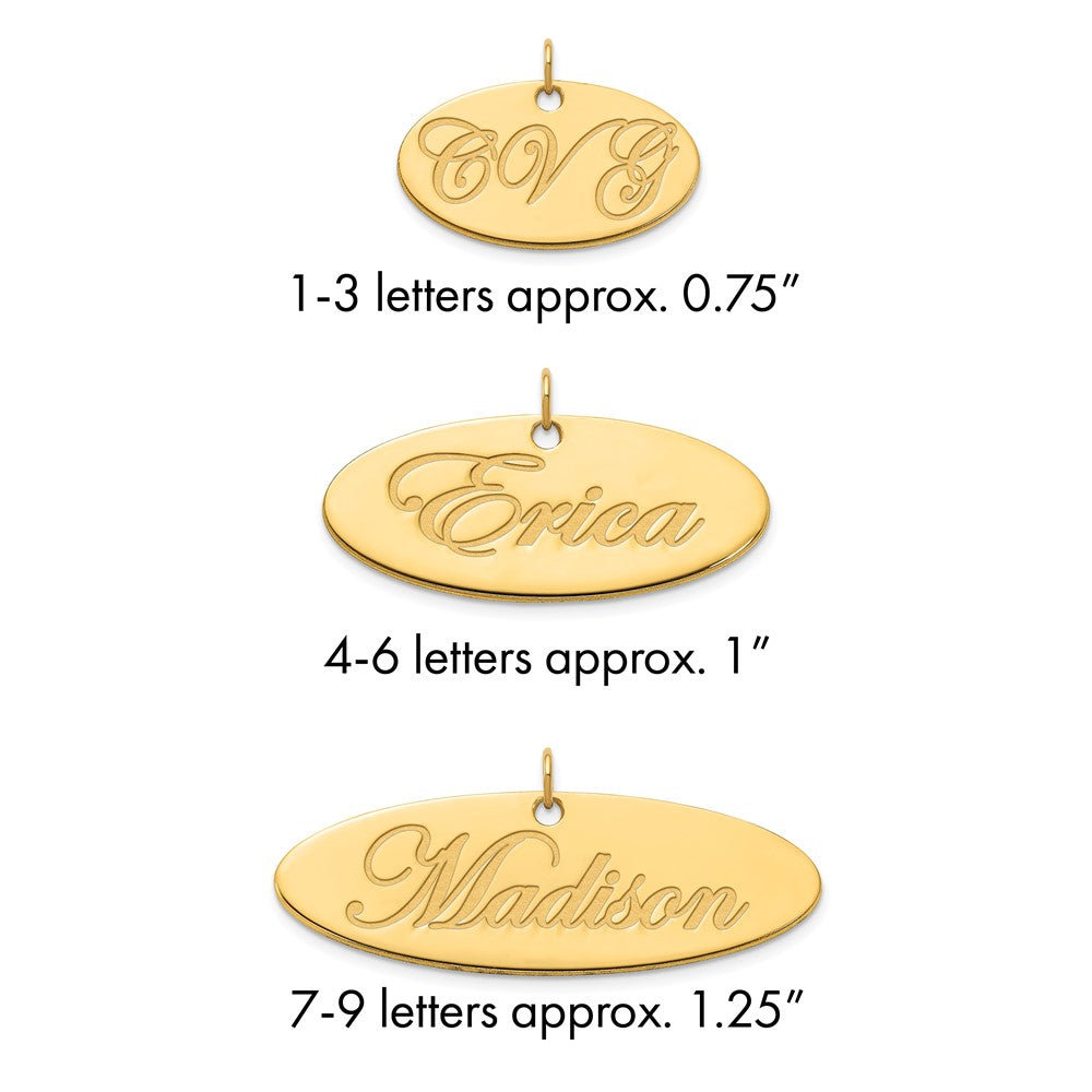 14k Yellow Gold Polished Oval Name Plate