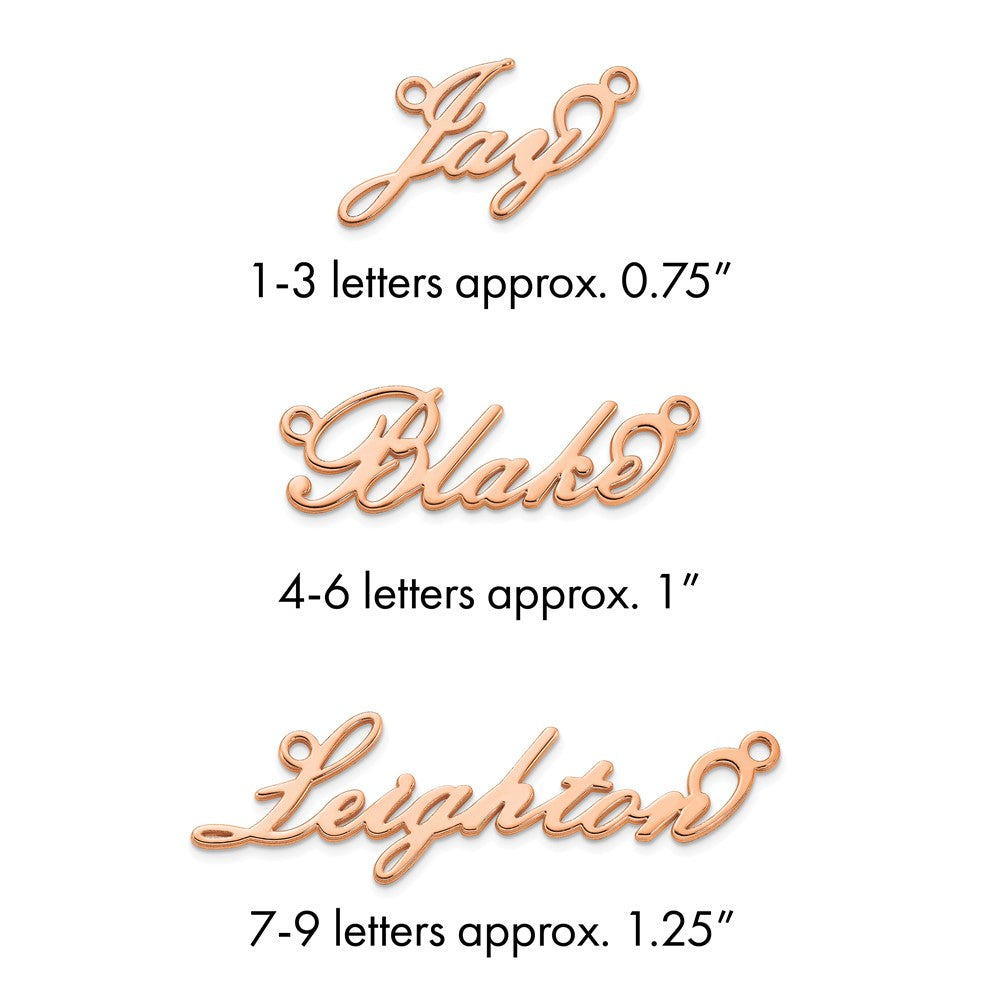 14k Rose Gold Polished Name Plate