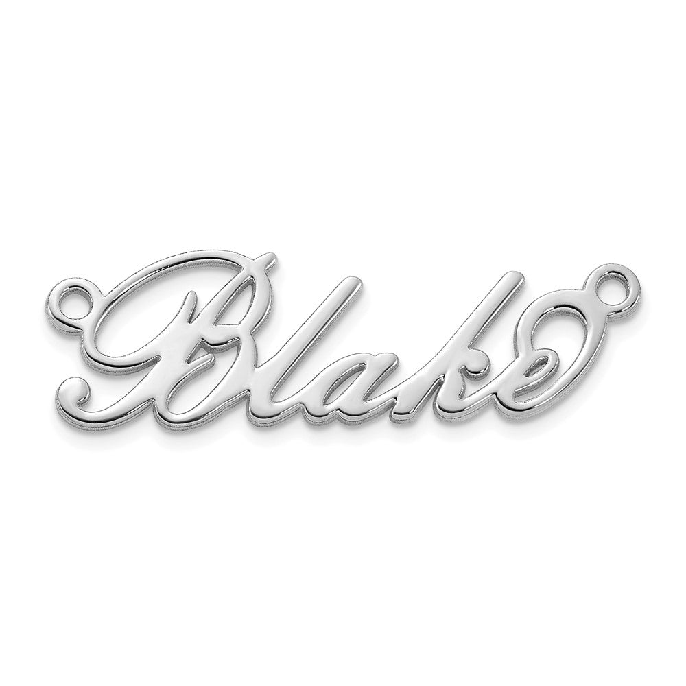 Sterling Silver/Rhodium-plated Polished Name Plate