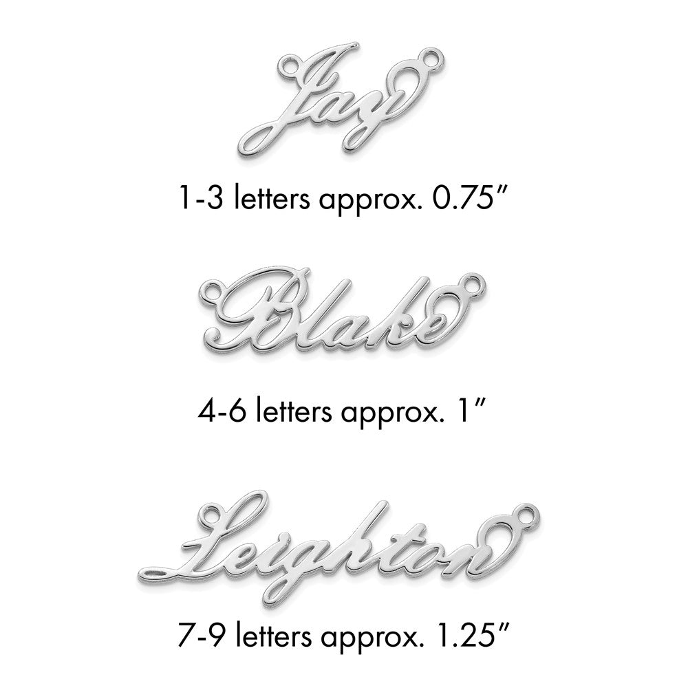 Sterling Silver/Rhodium-plated Polished Name Plate