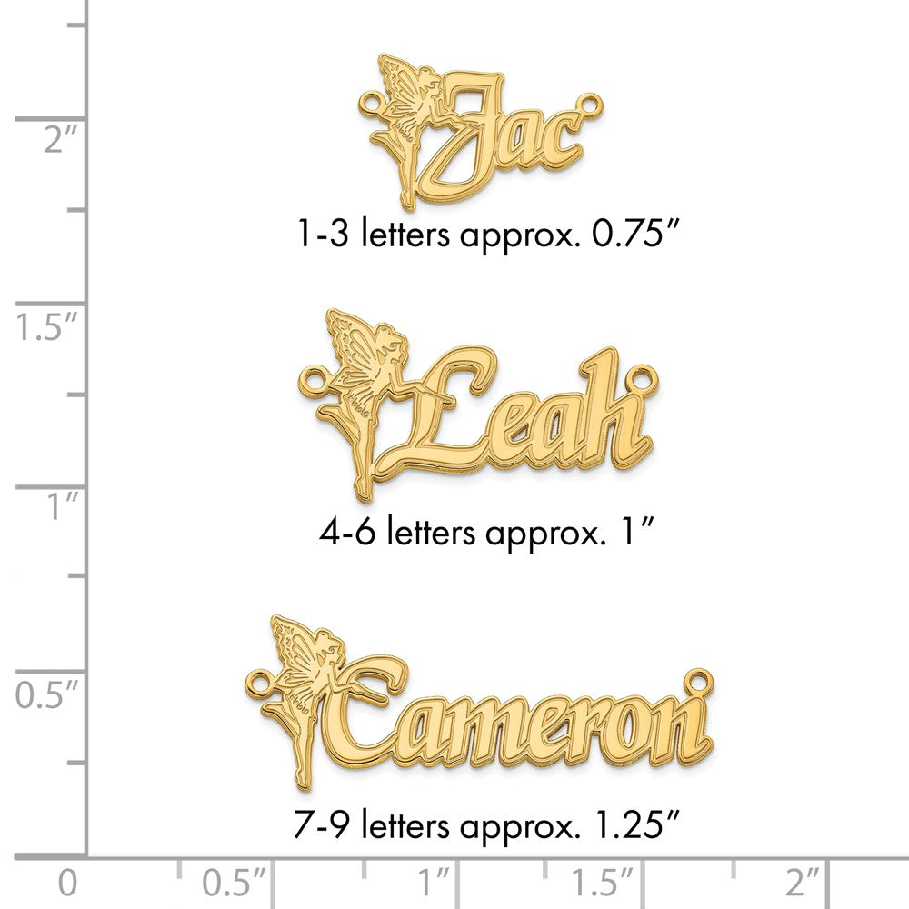 Sterling Silver/Gold-plated Fairy Name Plate
