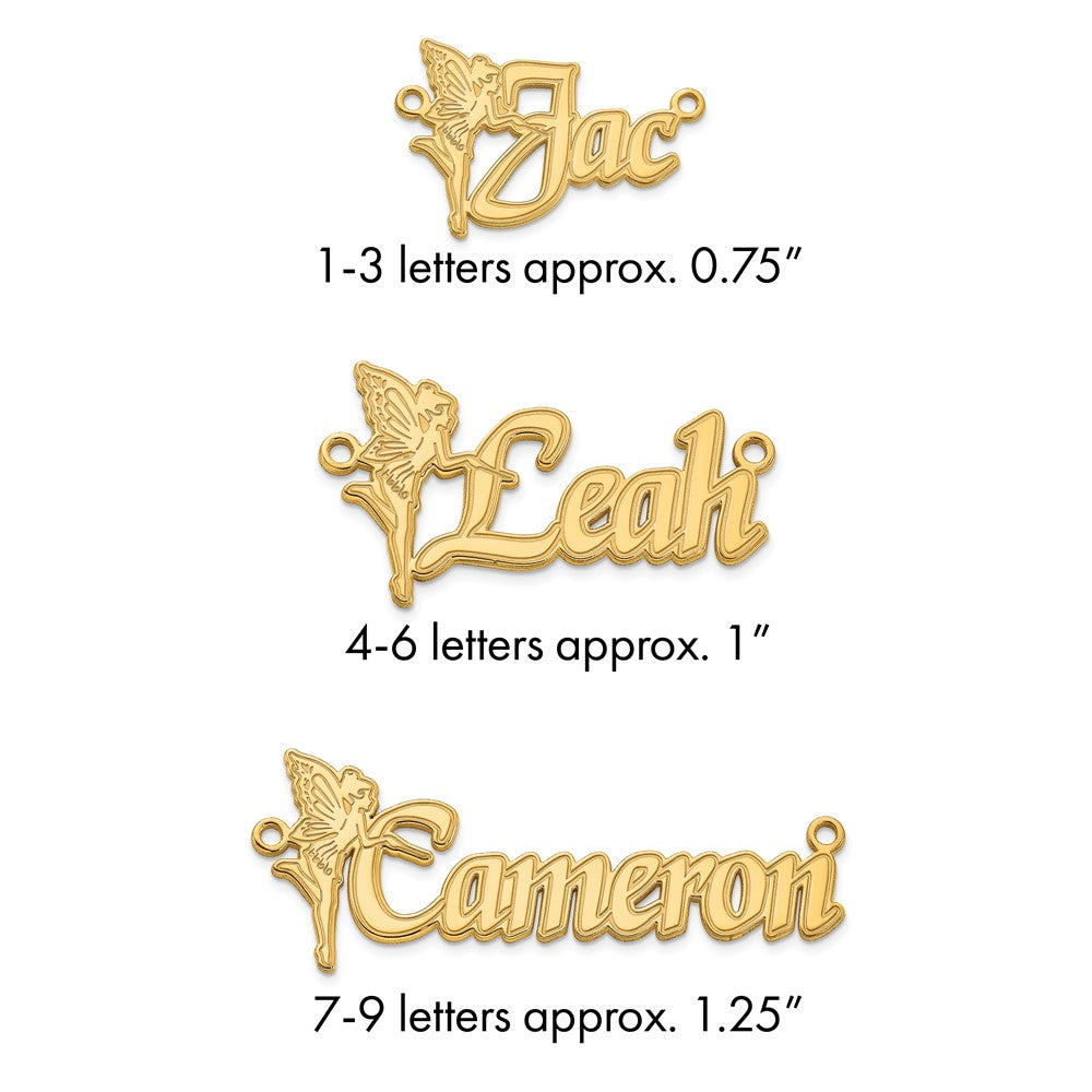 Sterling Silver/Gold-plated Fairy Name Plate